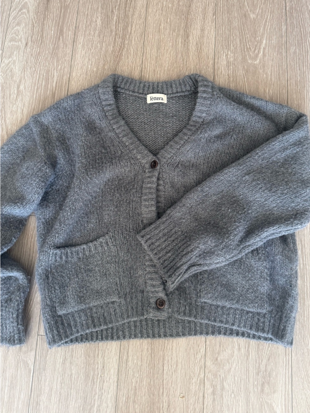 Cozy Gray Button Cardigan Sweater